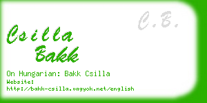csilla bakk business card